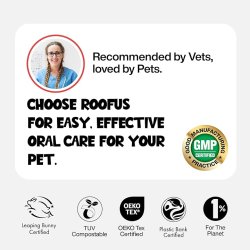 Roofus Dental Finger Wipes Unscented – tandservetter f�r hund (60 st.)