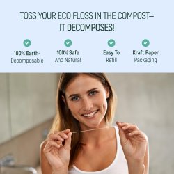 Bamboo Earth Pure Silk Eco Floss Refill � naturlig tandtr�d med mint - 2 � 30 meter