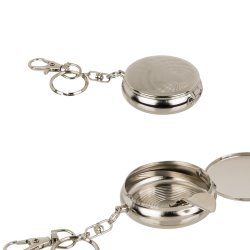 Lomme askebeger nkkelring rund rustfritt stl