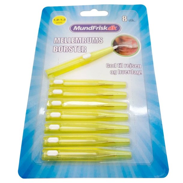 Mellemrumsbrster 8 stk. MundFrisk GUL