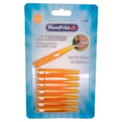 Spaltebrster 8 stk. MundFrisk 1,2 - 1,5 mm ORANSJE