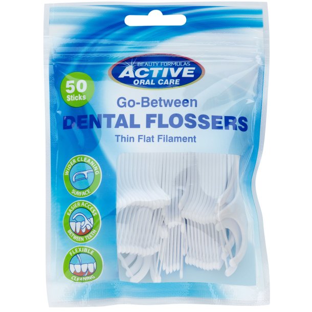 Tandtrdsbjler Active Oral Care Go Between Flossers 50 stk.