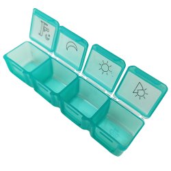 Pillebokser i veske imitert skinn 28 rom Ukentlig dosering