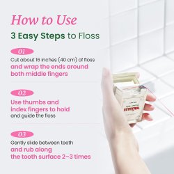 Euthymol Pink Dental Floss tandtr�d med mint och veganskt vax (50 m)