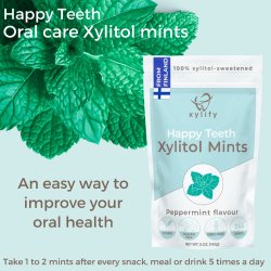 Xylitol sugtabletter XYLIFY Happy Teeth Mints Peppermint 245 st.