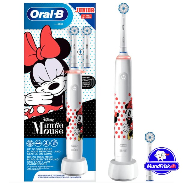 Oral-B Minnie Mouse Junior El-tandbrste Til Brn Extra Brstehoved