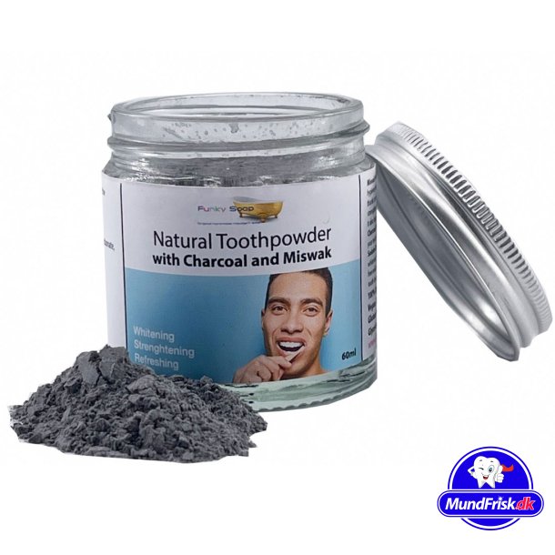 Nat&uuml;rliches Zahnpastapulver Funky Soap Charcoal &amp; Miswak