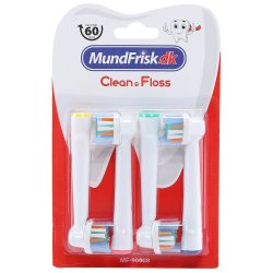 Clean &amp; Floss Brstehoveder til Oral-B - FlossAction kompatible - 4 stk.