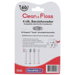 Clean &amp; Floss Brstehoveder til Oral-B - FlossAction kompatible - 4 stk.