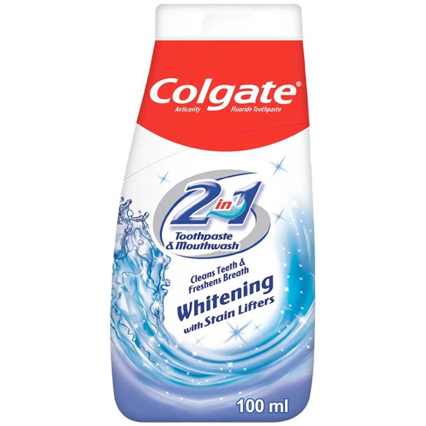 Colgate Tandpasta &amp; Mundskyl 2in1 Whitening 100 ml.