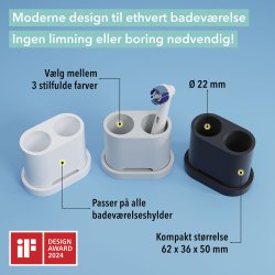 Holder Til 2 Brstehoveder Qikfresh Silikone