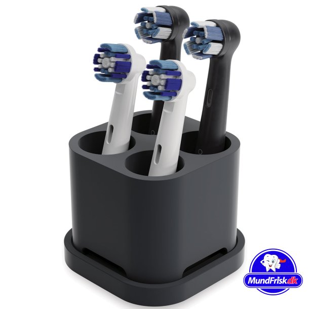 Hllare fr 4 borsthuvuden Qikfresh Silicone SVART