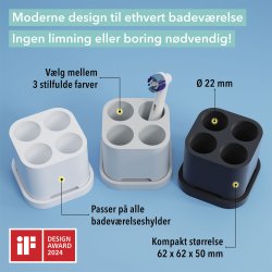 Holder for 4 brstehoder Qikfresh Silikon