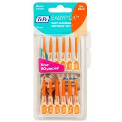 TePe EasyPick 60 stk. Tandstikbrster XS/Small ORANGE