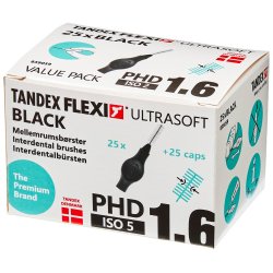 25 stk. Tandex Flexi ULTRASOFT Mellemrumsbrster 1.0 mm ISO 5 BLACK