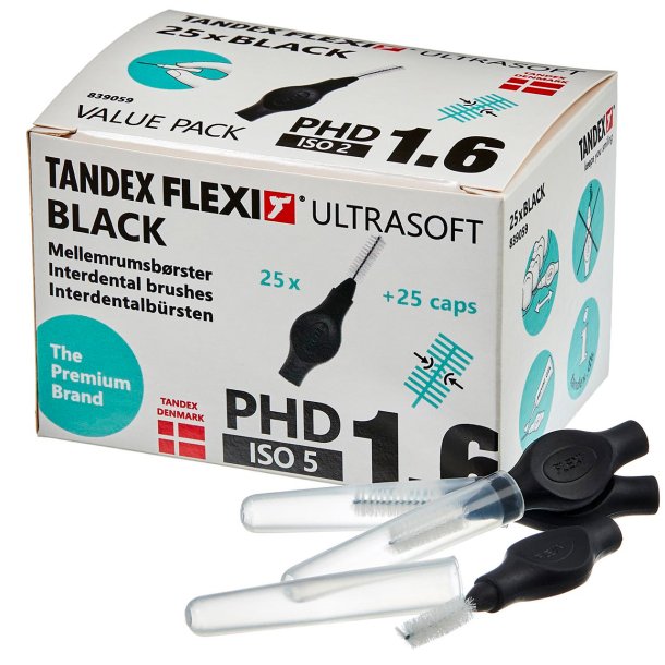 25 stk. Tandex Flexi ULTRASOFT Mellemrumsbrster 1.0 mm ISO 5 BLACK