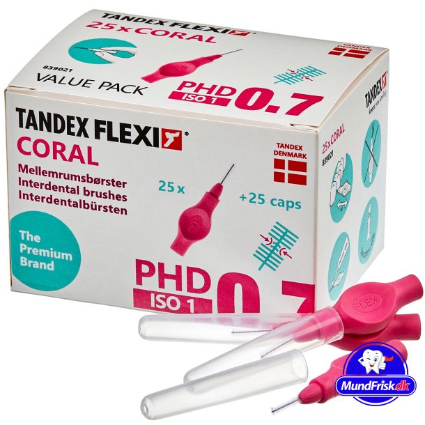 Tandex Flexi 25 stk. Spaltebrster ISO 1 CORAL