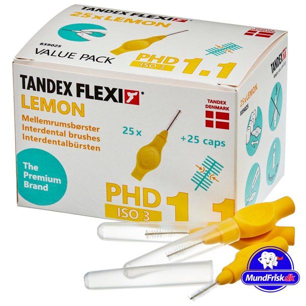 Tandex Flexi 25 stk. Mellemrumsbrster ISO 3 LEMON