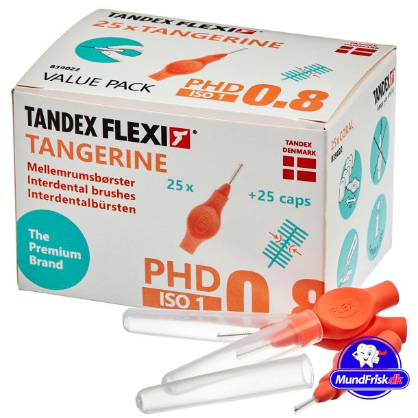 Tandex Flexi 25 stk. Spaltebrster ISO 1 TANGERINE