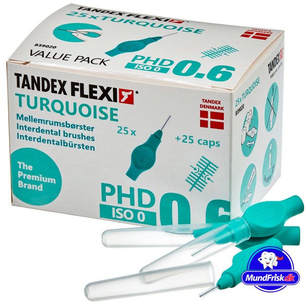 Tandex Flexi 25 stk. Spaltebrster ISO 0 TURQUOISE