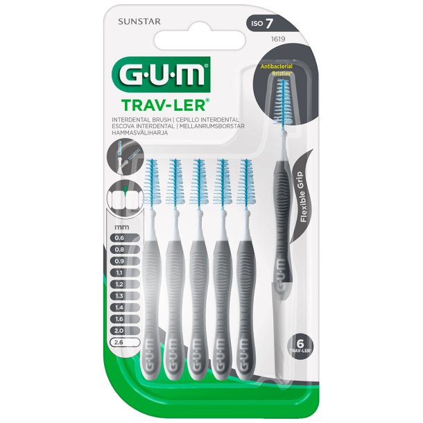 GUM TravLer Mellemrumsbrster 2.6 mm ISO 7 SORT