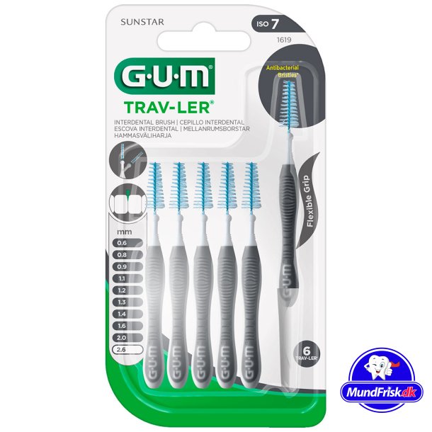 GUM TravLer Gap borstar 2,6 mm ISO 7 SVART