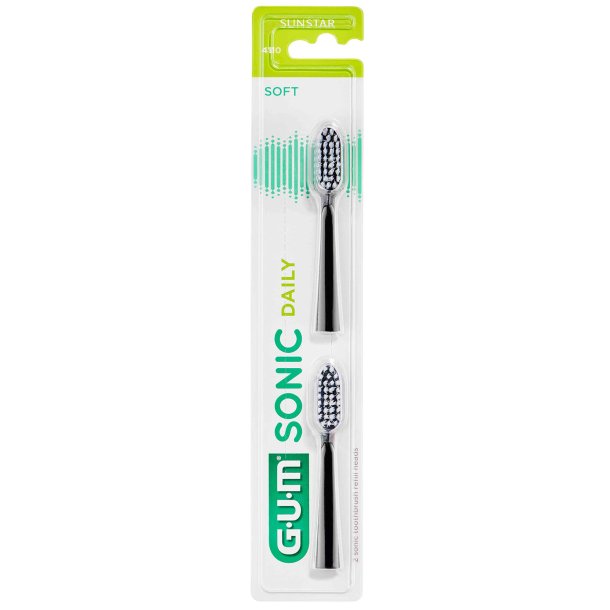 GUM Sonic Daily Black Brush Heads 2 st. Pfyllning
