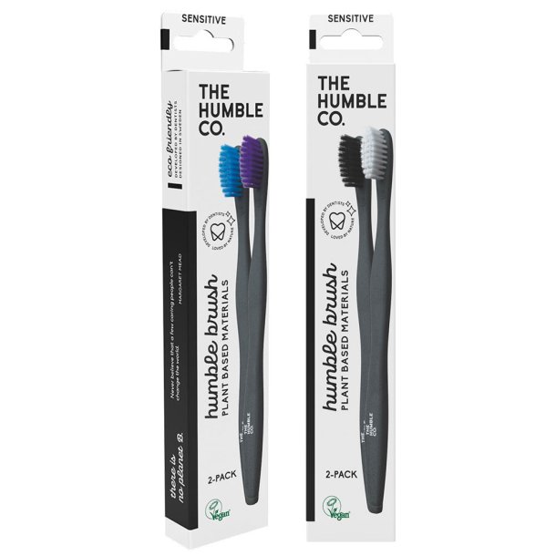 2 stk. Plantebaserede Sensitive Tandbrster The Humble Co.