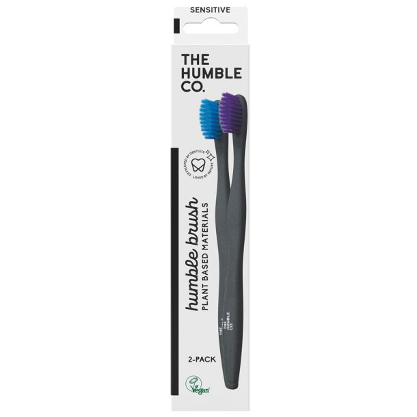 2 stk. Plantebaserede Sensitive Tandb�rster The Humble Co. BL&Aring;/LILLA