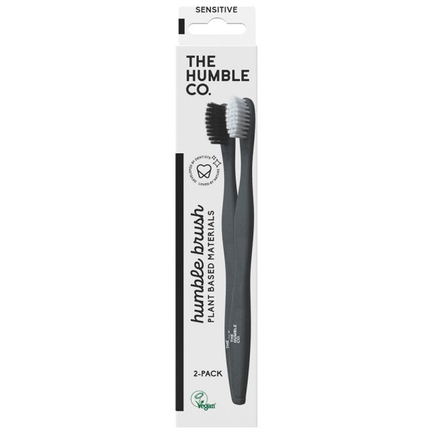 2 stk. Plantebaserede Sensitive Tandb�rster The Humble Co. HVID/SORT