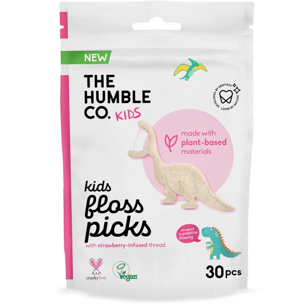 Tandtrd utan PFAS fr barn Humble Co. KIDS Floss Picks