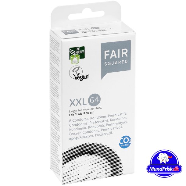 Vegan Kondomer Fair Squared XXL 64 mm. 8 stk.