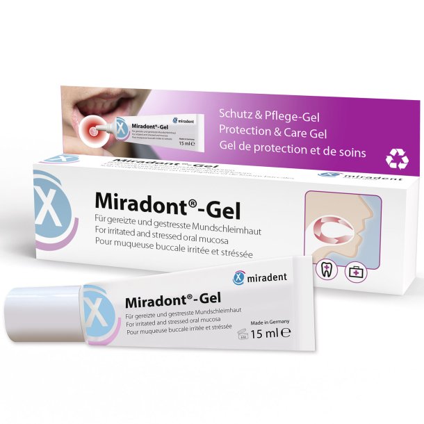 Lindring og pleie for irritert munnslimhinne MIRADONT gel 15 ml