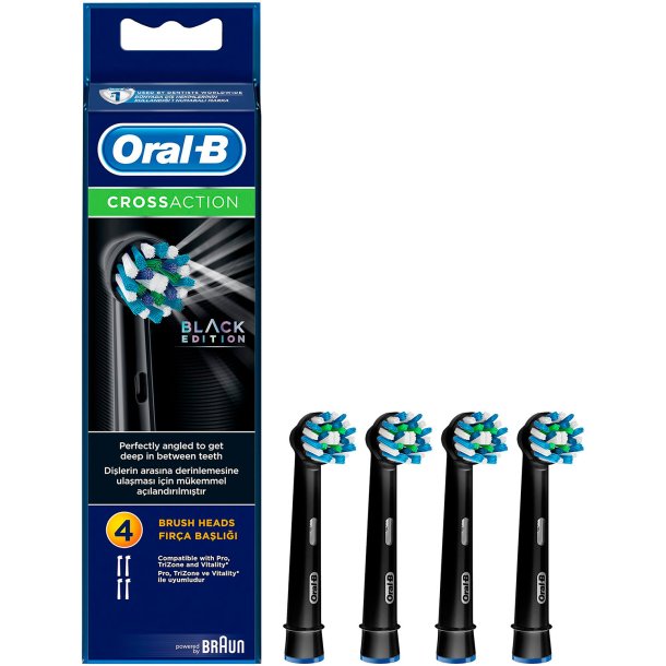 Oral-B BLACK CrossAction Tandbrstehoveder 4 stk.