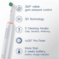 Oral-B Pro 3 3000 Sensitive Clean El-tandbrste Ekstra Brstehoved