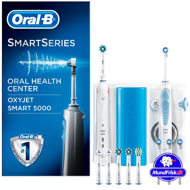 tobak ugyldig metallisk Oral-B Smart 5000 El-tandbørste + Oxyjet Mundskyller - Oral-B Mundskyllere  - MundFrisk.dk