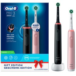 Oral B Pro 3 3900n Rosa + Svart Duo Elektriska tandborstar