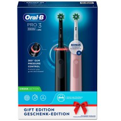 Oral B Pro 3 3900n Rosa + Svart Duo Elektriska tandborstar