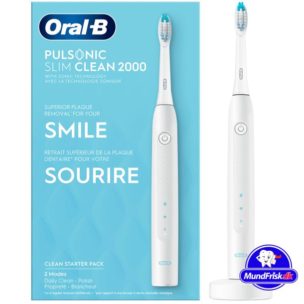 Oral-B Pulsonic elektrisk tannbrste Slim Clean 2000 Hvit