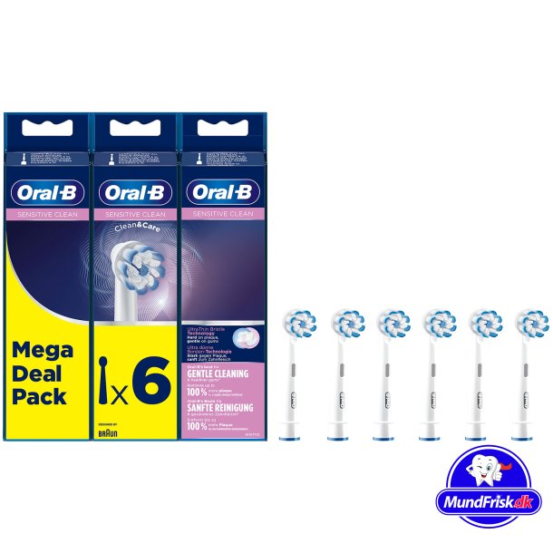 Oral-B 6 stk. Sensitive Clean &amp; Care Brstehoveder