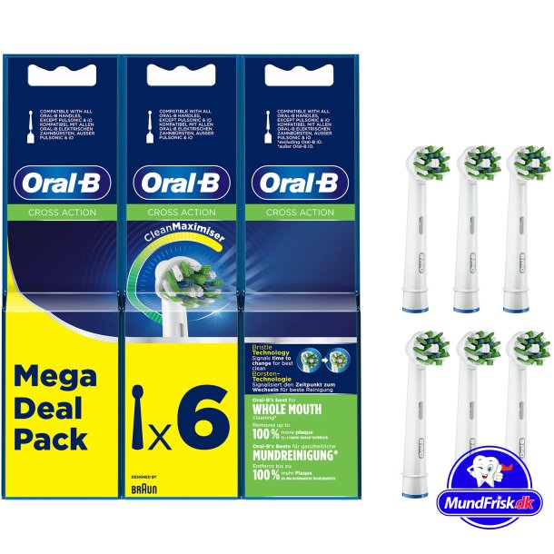 Oral-B CrossAction 6 stk. Brstehoveder CleanMaximiser
