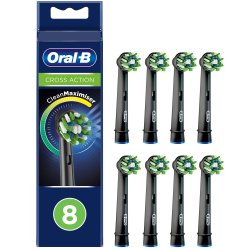 8 stk. Oral-B CrossAction CleanMaximiser Black