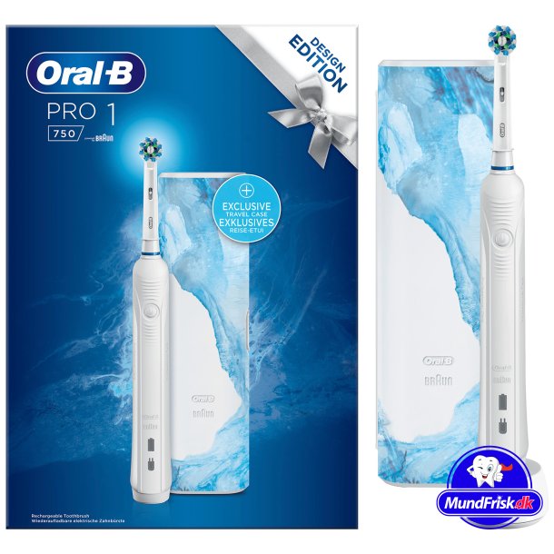 Oral-B Pro 1 750 El-tandbrste WHITE Design Edition