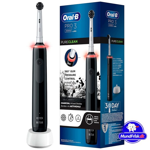 Oral-B Pro 3 3000 PureClean shkhammasharja Black