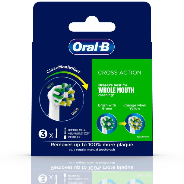 Oral-B Brstehoder CrossAction CleanMaximiser 3 stk.
