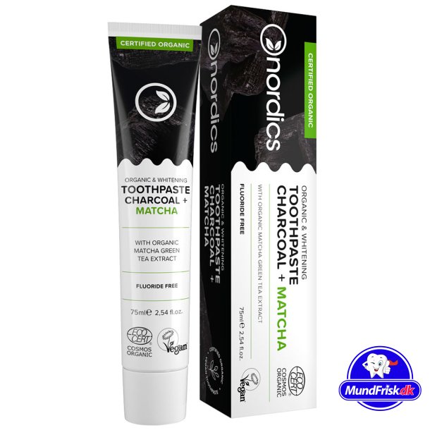 Organic CHARCOAL Tannkrem Nordics Ultra White