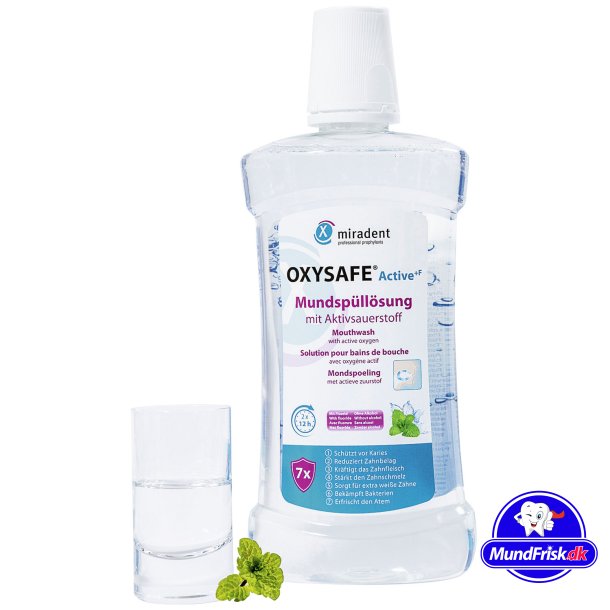 Miradent Munnvann Oxysafe Active +F 500 ml