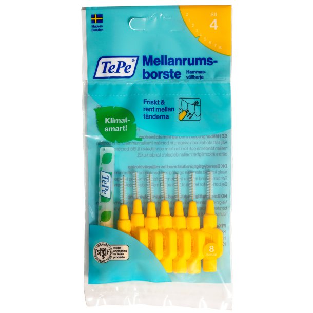 TePe GUL Mellemrumsbrster Original ISO 4 - 0.7 mm 8 stk.