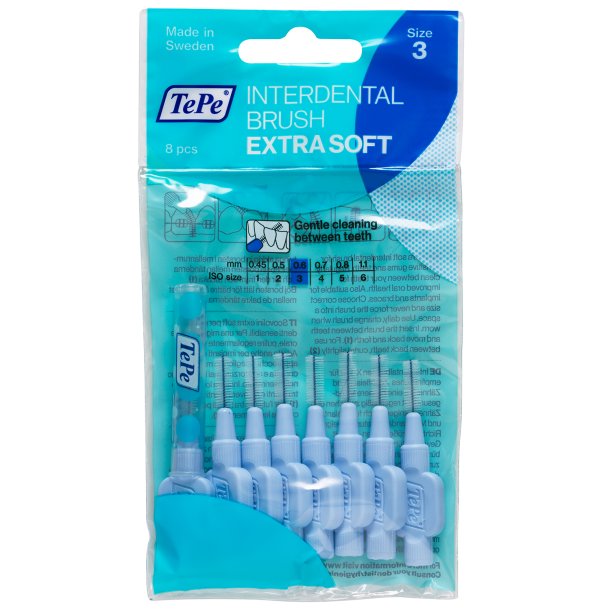 TePe Gap borstar Extra SOFT 0,60 mm ISO 3 BL 8 st. 