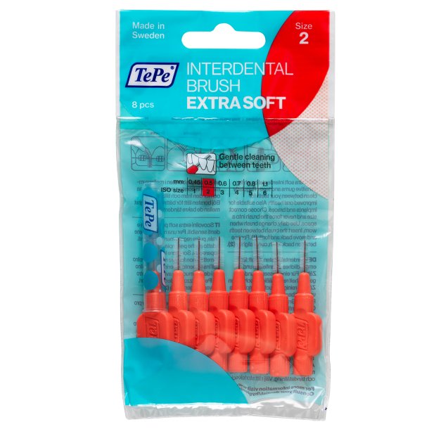 TePe Gap borstar Extra SOFT 0,5 mm ISO 2 RD 8 st.